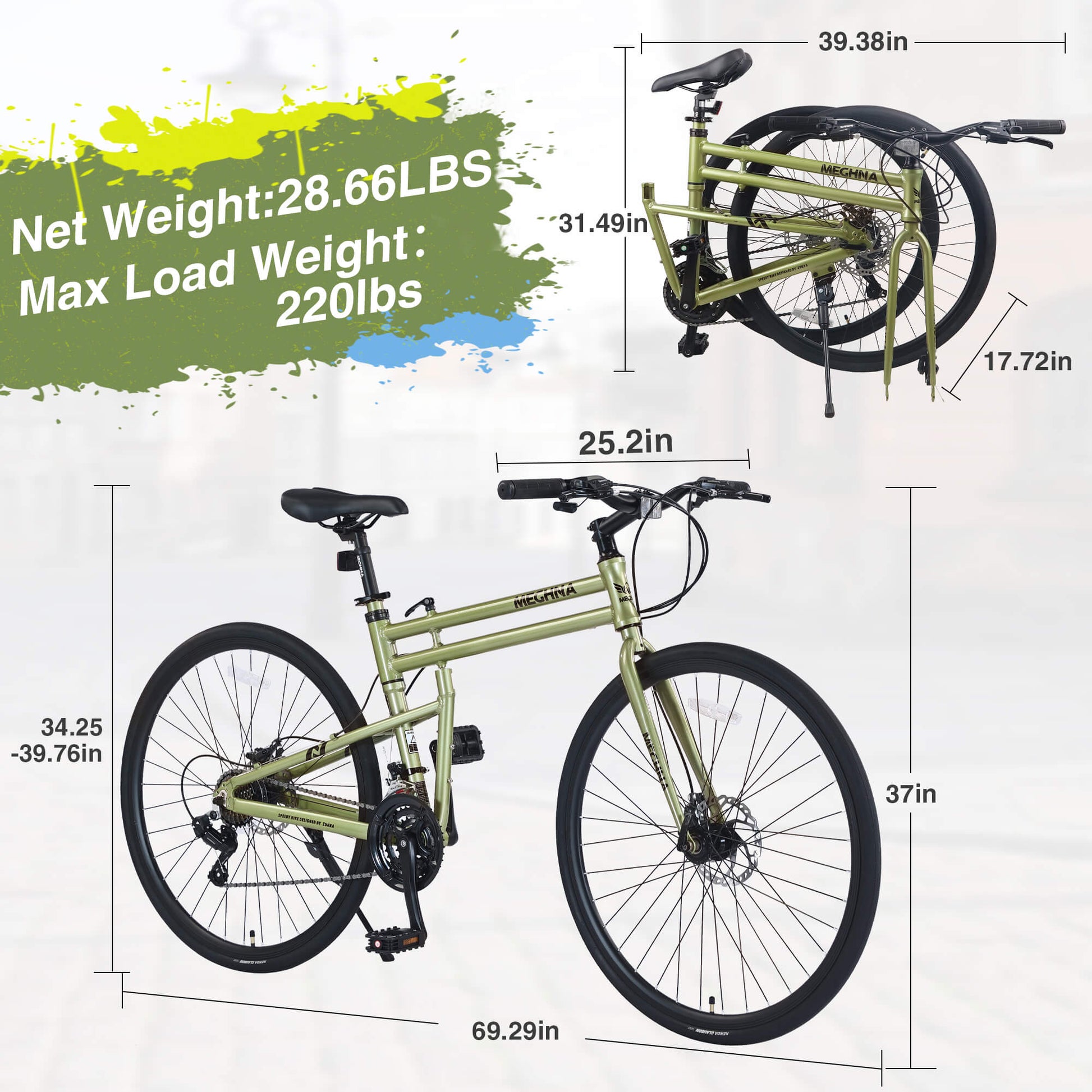 Hycline Meghna Fevo 700x32C bicycle tire with black rubber tread and sidewalls, designed for road bikes.