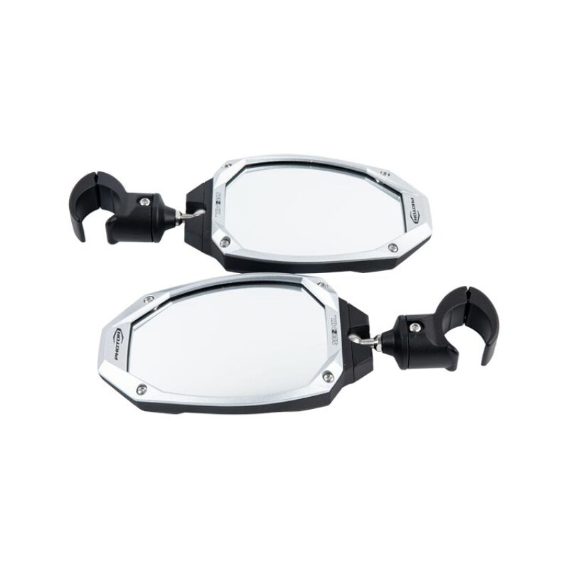 Seizmik Photon side view mirrors for UTVs, showing durable mirror housing and adjustable arms for enhanced visibility.