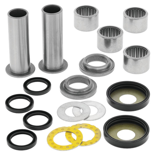 QuadBoss Swingarm Repair Kit for Suzuki LT-R450 ATV, showing metal components and hardware for motorcycle suspension repair.