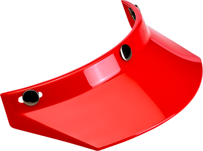 Red BILTWELL Moto 3-Snap Visor for helmets, motorcycle helmet parts, with snap attachment, designed for 2002-563 model.