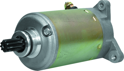QuadBoss power sports starter for Can-Am Commander 1000 and Renegade 500 models, shown installed on vehicle engine component