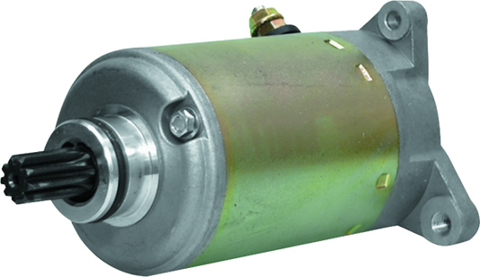 QuadBoss power sports starter for Can-Am Commander 1000 and Renegade 500 models, shown installed on vehicle engine component