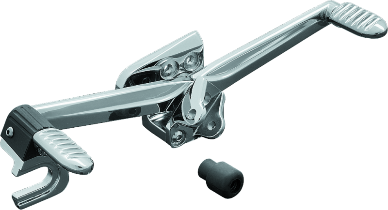 Chrome Kuryakyn Heel-Toe Shifter for Honda GL1800 Gold Wing 2001-2017, showing the sleek, polished metal design on the motorcycle.