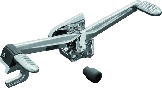 Chrome Kuryakyn Heel-Toe Shifter for Honda GL1800 Gold Wing 2001-2017, showing the sleek, polished metal design on the motorcycle.