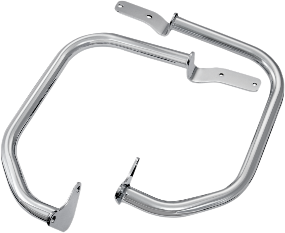 Chrome highway bars for XVS650 motorcycle, engine protection bars by Bill's Exhausts, made from durable chrome finish.