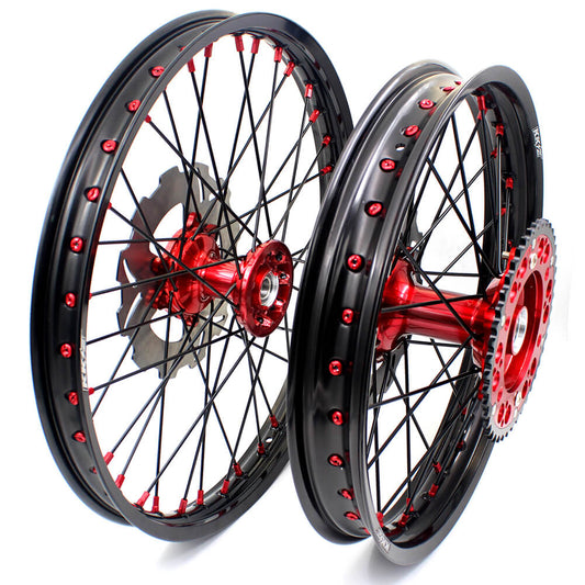 KKE 21 & 19 Cast Wheels for HONDA CR125R 96-97 CR250R 1996 CR500R 96-01 Black Spoke Disc - Howling Moto
