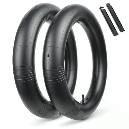 Two Hycline HyperPave fat bike and e-bike inner tubes, 20-inch size, with durable rubber construction for off-road cycling.