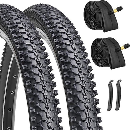 Hycline 26-inch mountain bike tires and inner tubes set, durable rubber tires with inner tubes for off-road cycling.