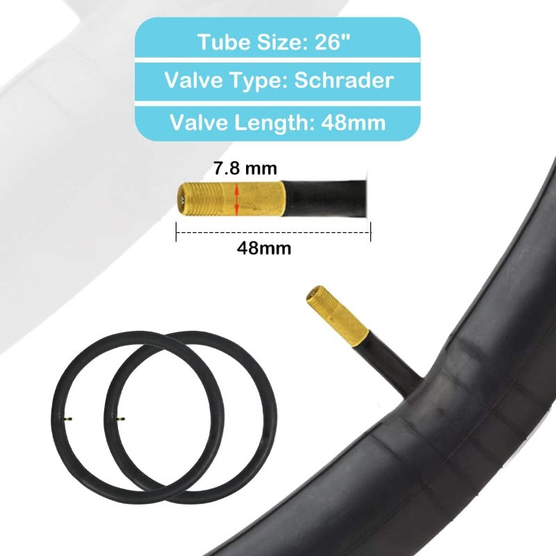 Hycline 26-inch mountain bike tire with inner tubes in a 2-pack, designed for off-road cycling and rugged terrain.