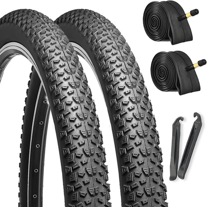 Hycline Baxon XC 27.5-inch mountain bike tires and inner tubes set, featuring durable rubber tread and black sidewalls.