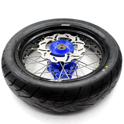 KKE 3.5/4.25*17inch Cush Drive Supermoto Wheels Tires For SUZUKI DR650SE 1996-2021
