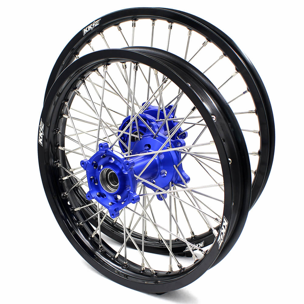 KKE 21 & 18 Enduro Wheels Rims Set for Yamaha WR250R 2008-2020 Blue&Black - Howling Moto