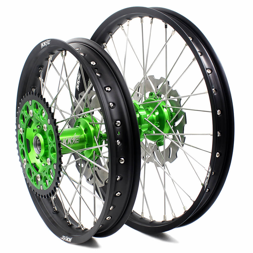 KKE 21/18 Enduro or 21/19 MX Wheels for Kawasaki KX125 KX250 2003-2005 Disc - Howling Moto