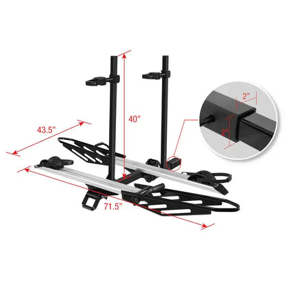 2-Bike E-bike Hitch Rack, EZ-FOLD Fat Tire Electric Bike Carrier - Howling Moto