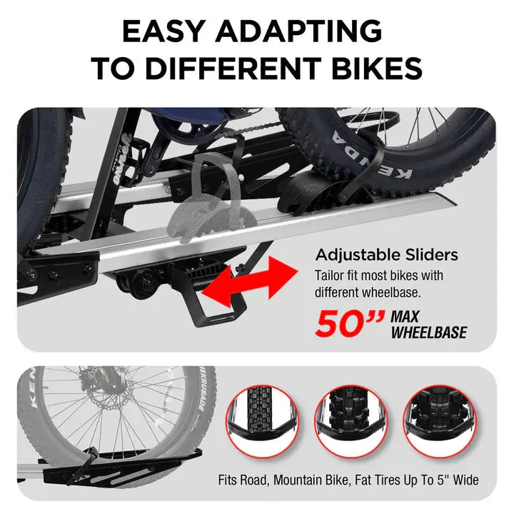 2-Bike E-bike Hitch Rack, EZ-FOLD Fat Tire Electric Bike Carrier - Howling Moto