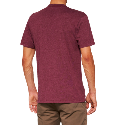 Bill's Exhausts 100% Icon T-Shirt in maroon, medium size, featuring a simple and stylish design on the front.