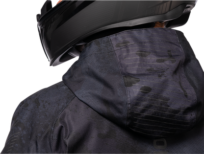 Bill's Exhausts ICON PDX3™ jacket in dark camo, large size, featuring a rugged design and camouflage fabric for outdoor wear.