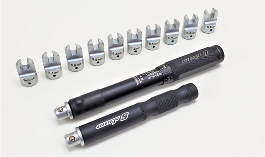 Warp9Racing Spoke Torque Wrench Kit for bike spokes, compact tool for precise tightening and adjustments.