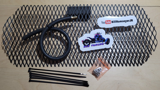 RYKER BLACK RADIATOR GRILL AND FUEL OVERFLOW EXTENSION HOSE - Howling Moto