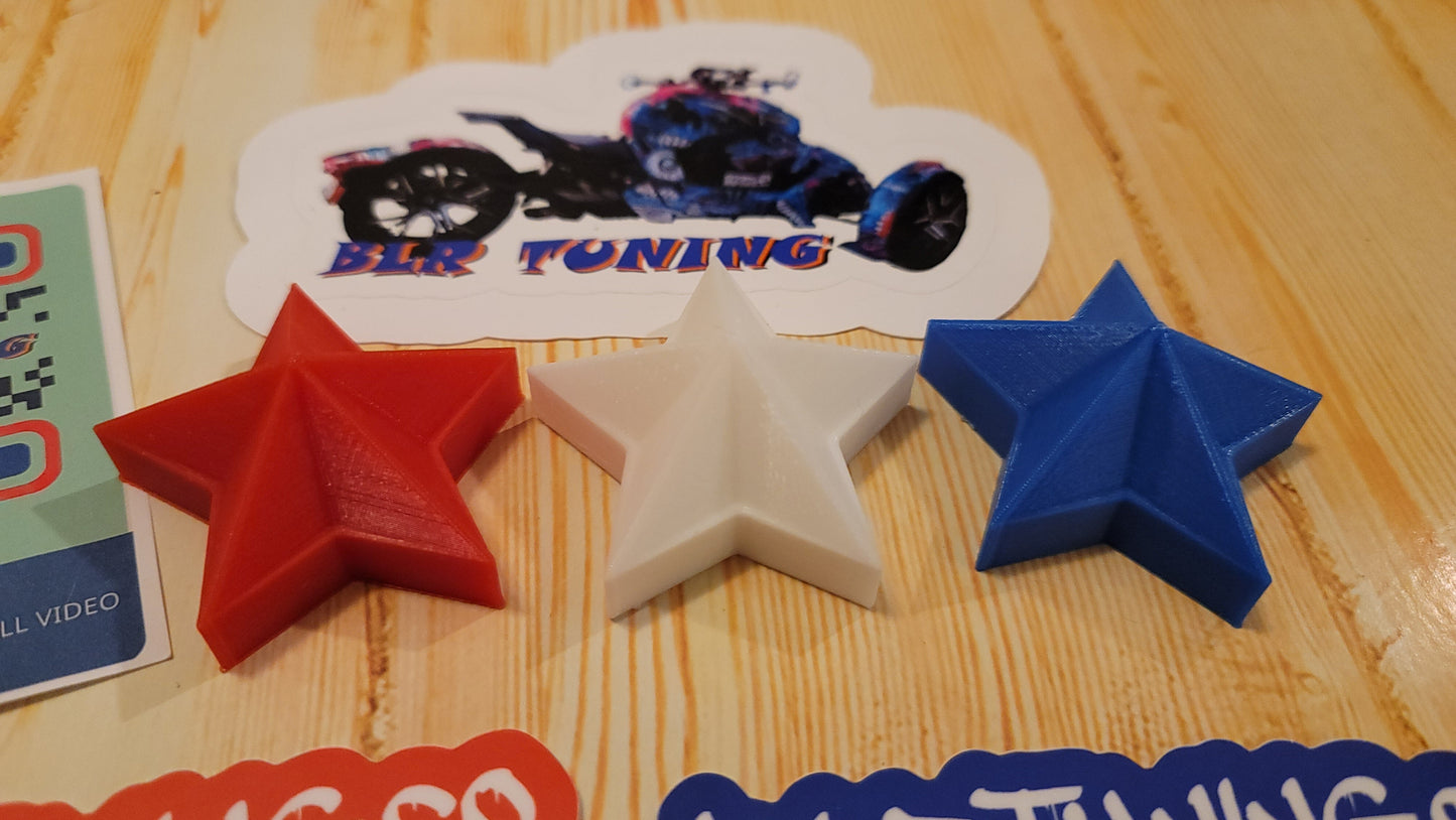 CAN-AM RYKER RED WHITE AND BLUE FIVE STAR WHEEL CENTER CAPS - Howling Moto