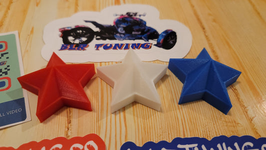 CAN-AM RYKER RED WHITE AND BLUE FIVE STAR WHEEL CENTER CAPS - Howling Moto