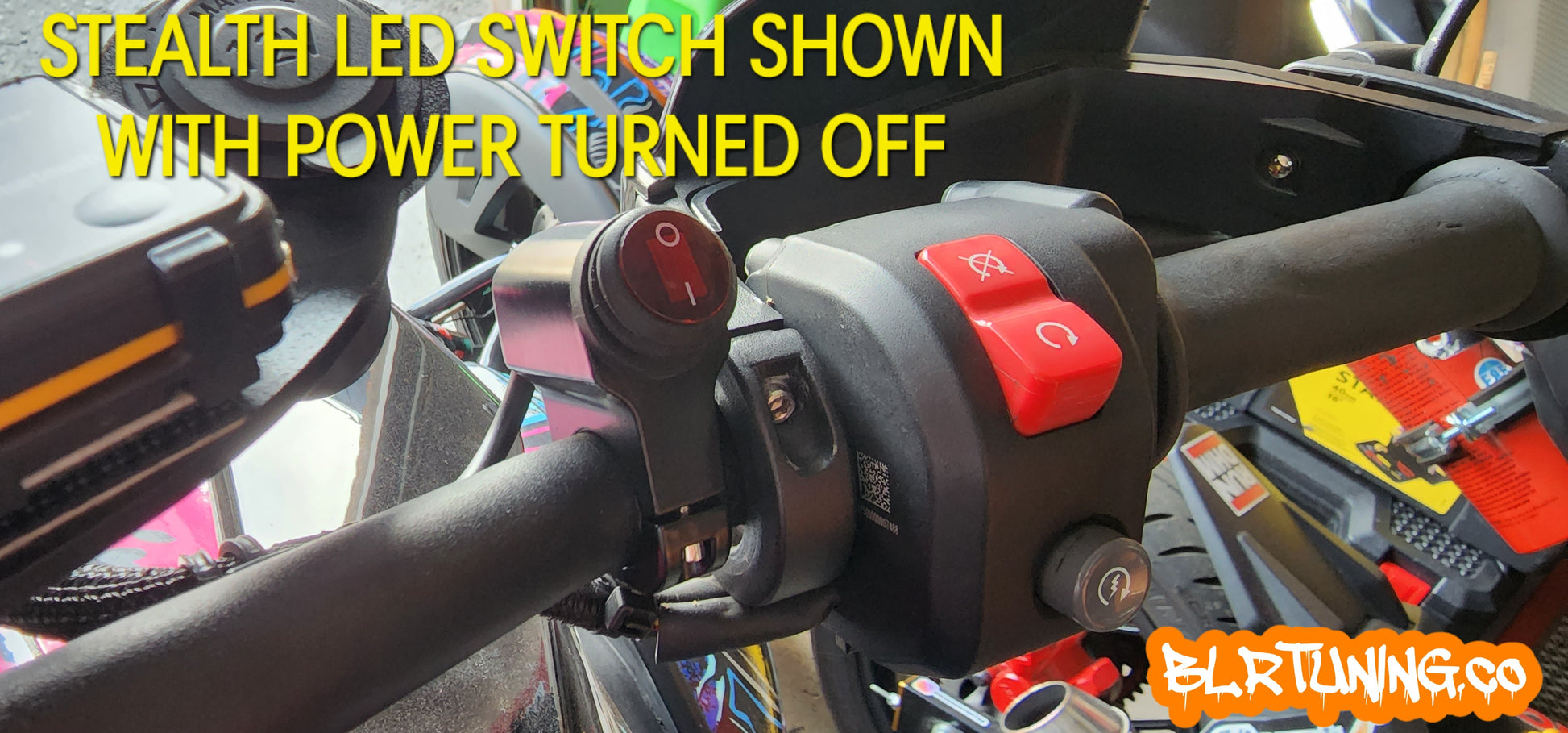 BLR TUNING STEALTH HANDLEBAR MOUNTED ON OFF LIGHTED 12 VOLT SWITCH - Howling Moto