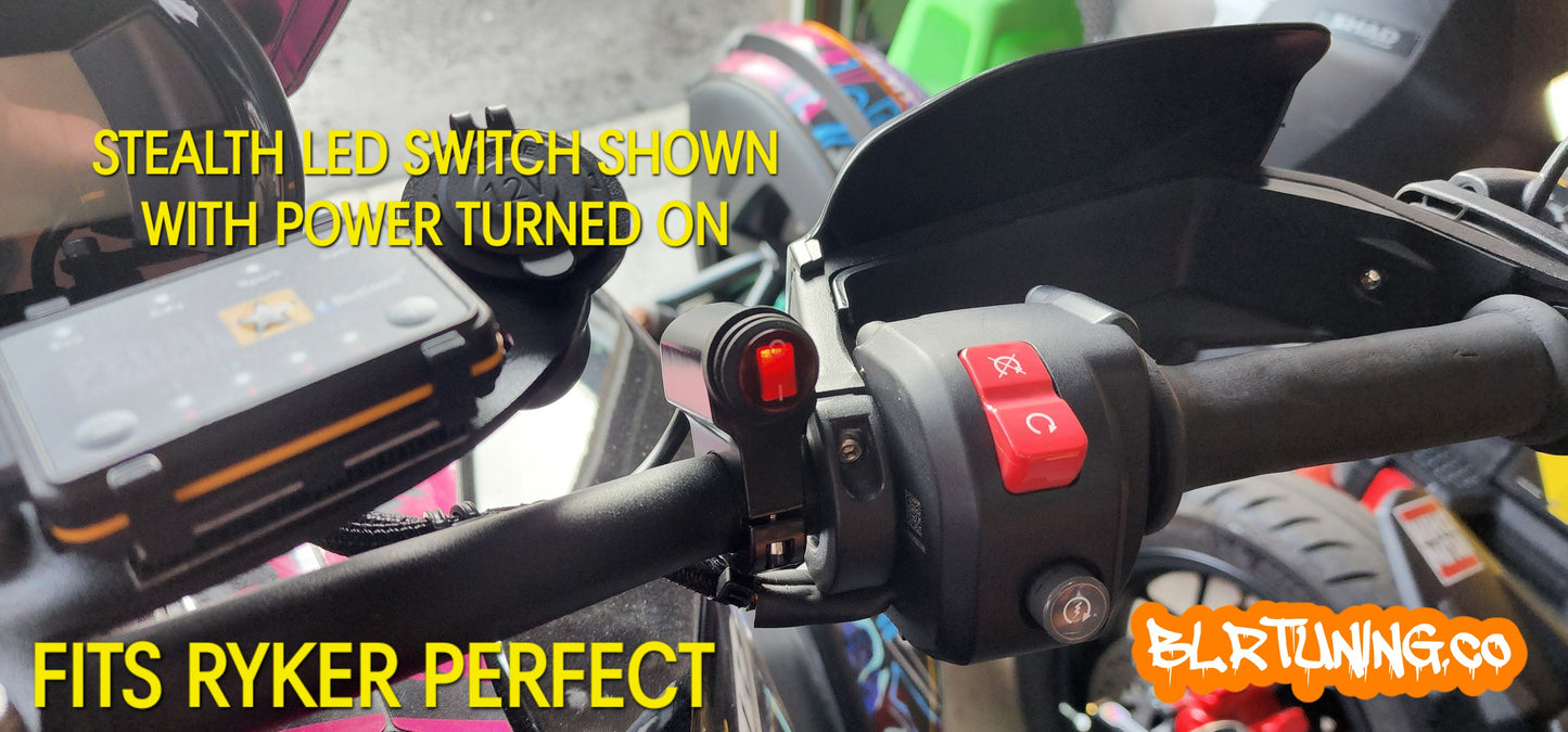 BLR TUNING STEALTH HANDLEBAR MOUNTED ON OFF LIGHTED 12 VOLT SWITCH - Howling Moto