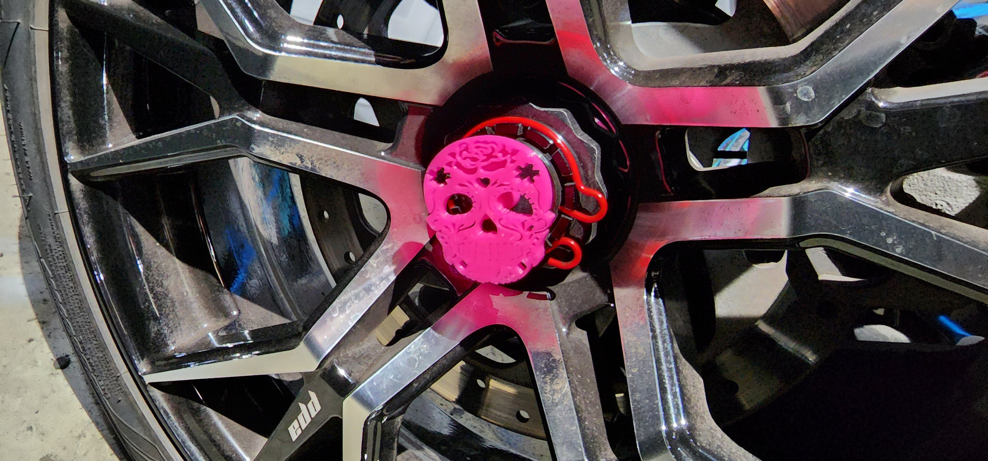 Sugar Skull Wheel Center Caps For Can-Am Ryker Fits All Models - Howling Moto