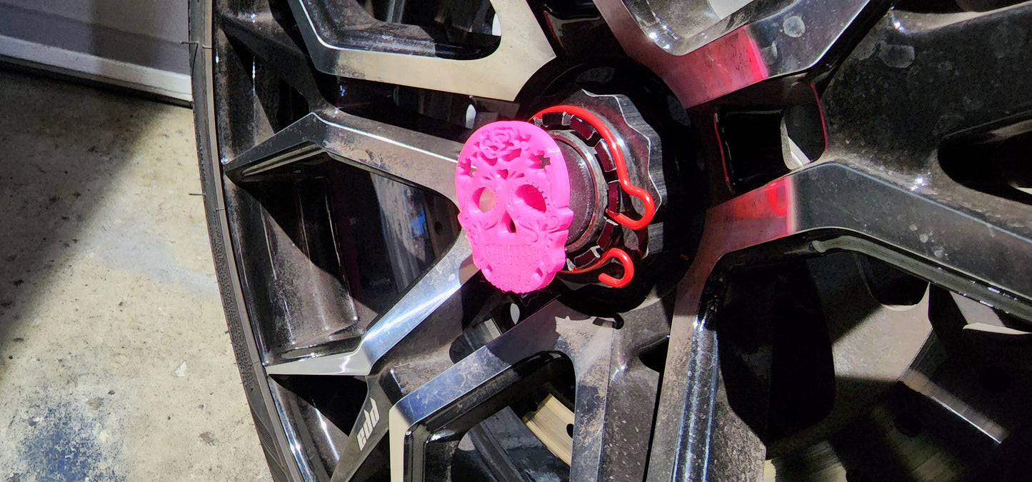Sugar Skull Wheel Center Caps For Can-Am Ryker Fits All Models - Howling Moto