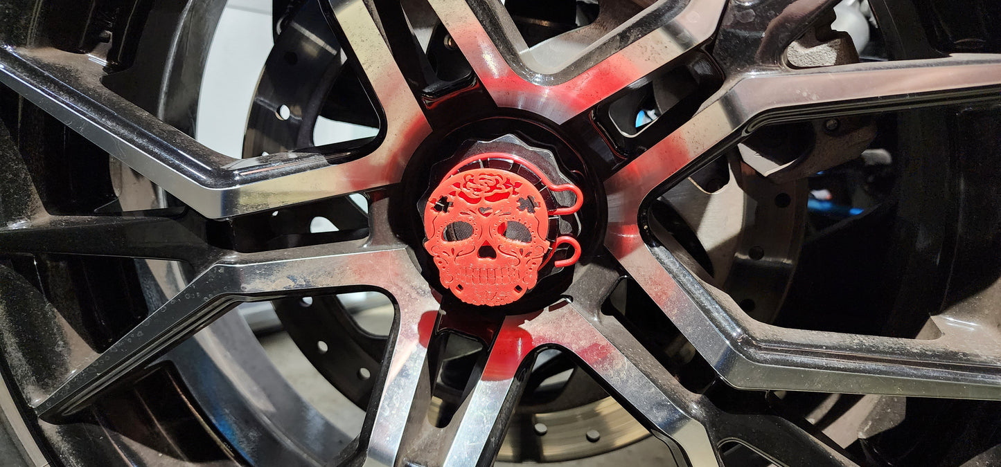 Sugar Skull Wheel Center Caps For Can-Am Ryker Fits All Models - Howling Moto