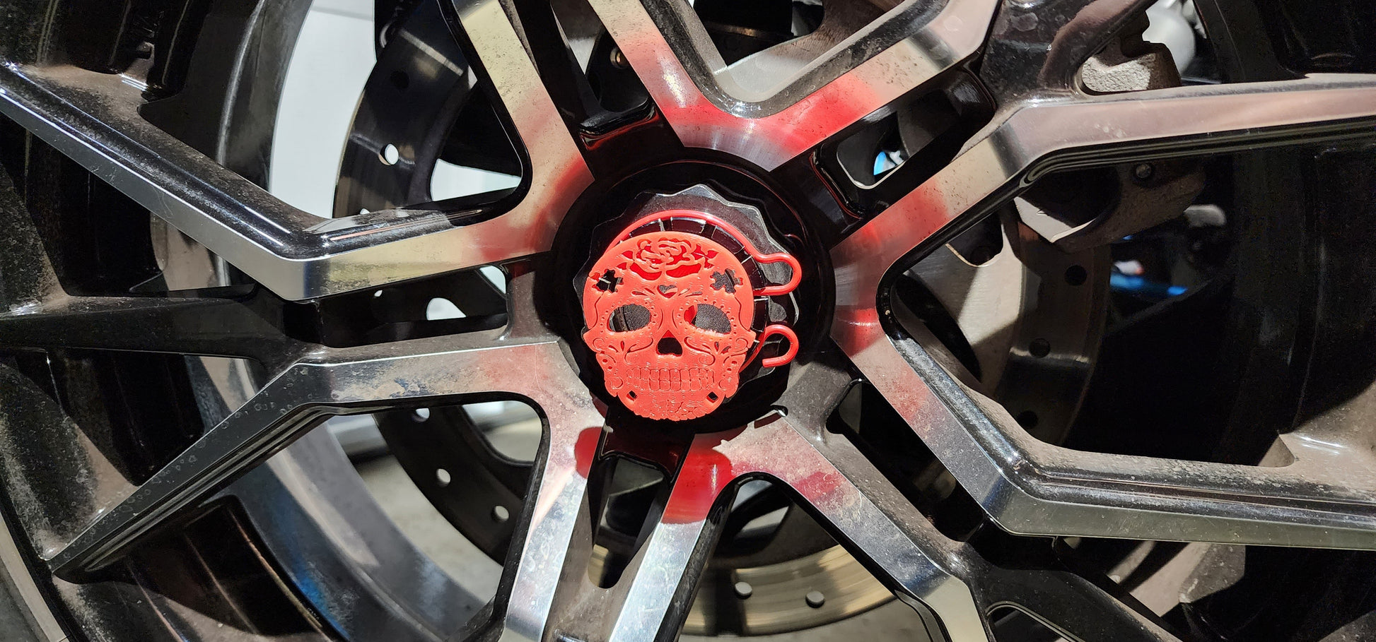 Sugar Skull Wheel Center Caps For Can-Am Ryker Fits All Models - Howling Moto
