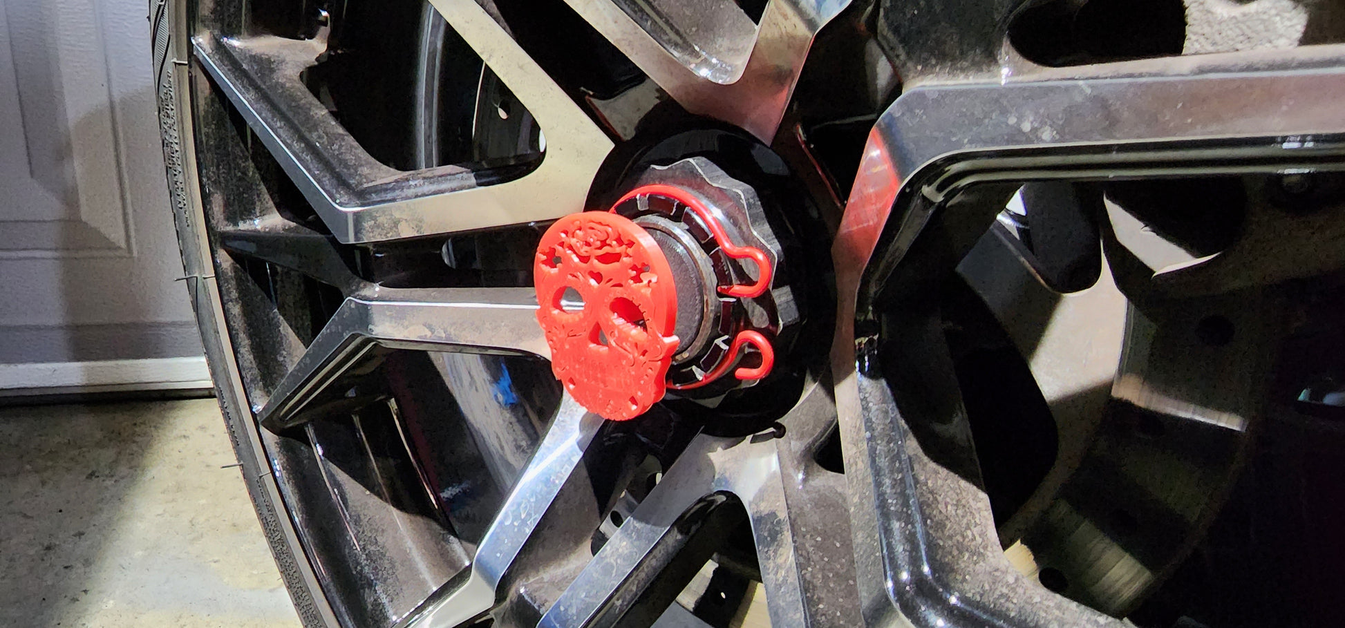 Sugar Skull Wheel Center Caps For Can-Am Ryker Fits All Models - Howling Moto