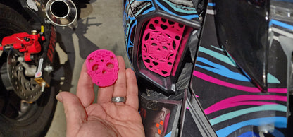 Sugar Skull Wheel Center Caps For Can-Am Ryker Fits All Models - Howling Moto