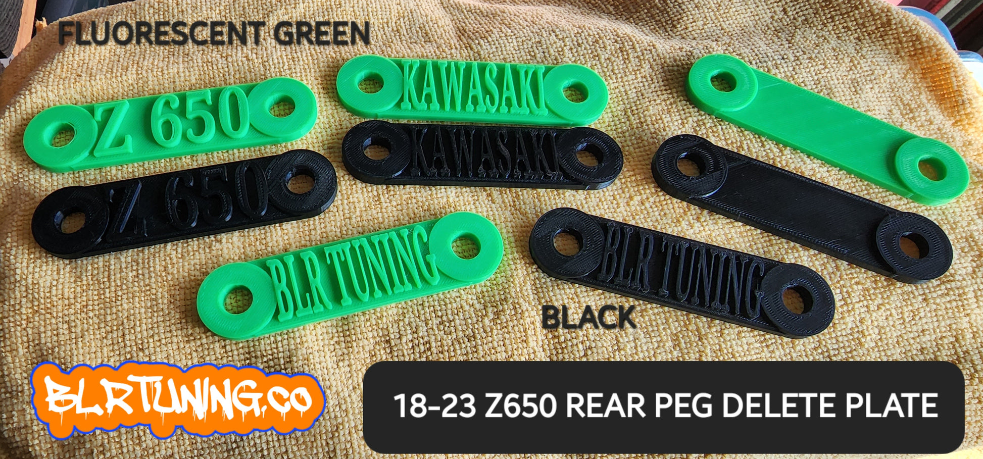 KAWASAKI Z650 PASSENGER REAR PEG DELETE PLATES - Howling Moto