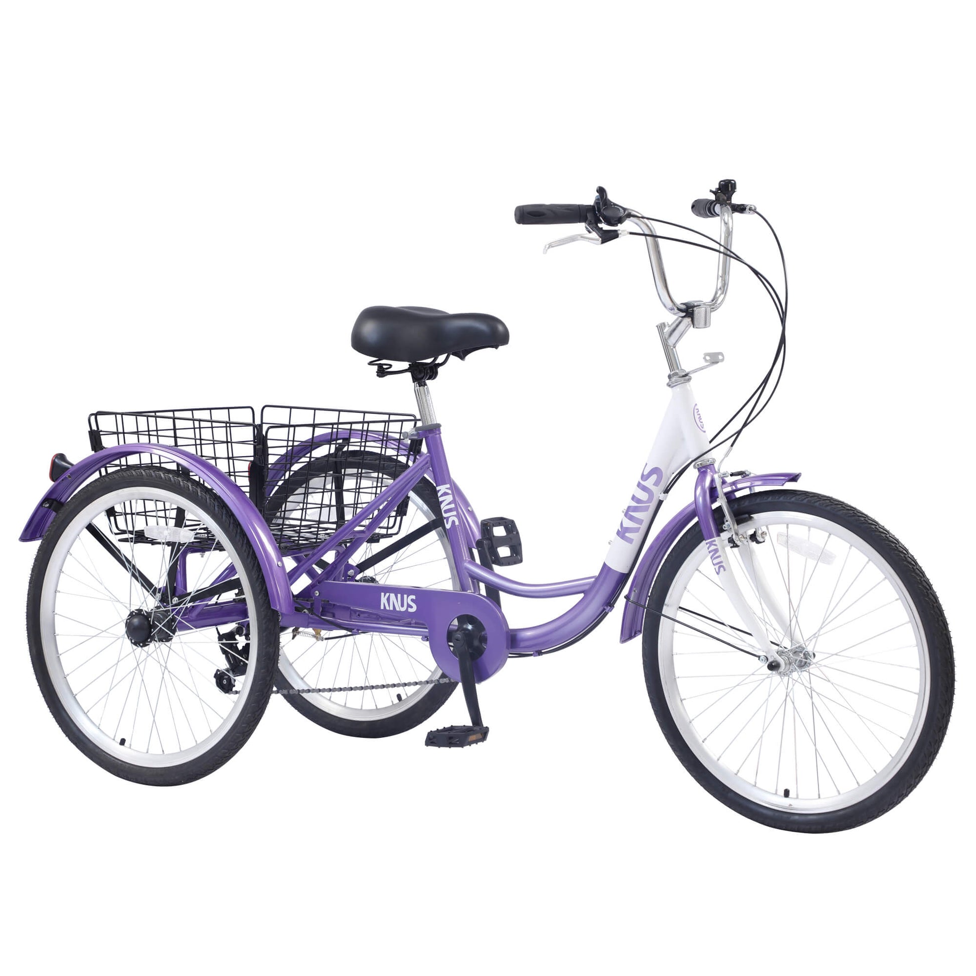 Hycline Knus Virbus 24-inch single-speed adult tricycle with a sturdy frame and comfortable seat, ideal for casual riding.