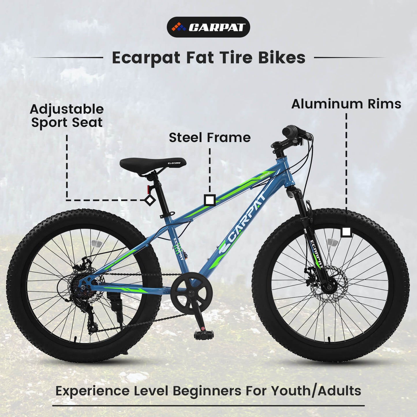 Hycline Hercules bicycle tire 24-inch by 3-inch with black rubber tread and sidewalls, designed for mountain or fat bikes.