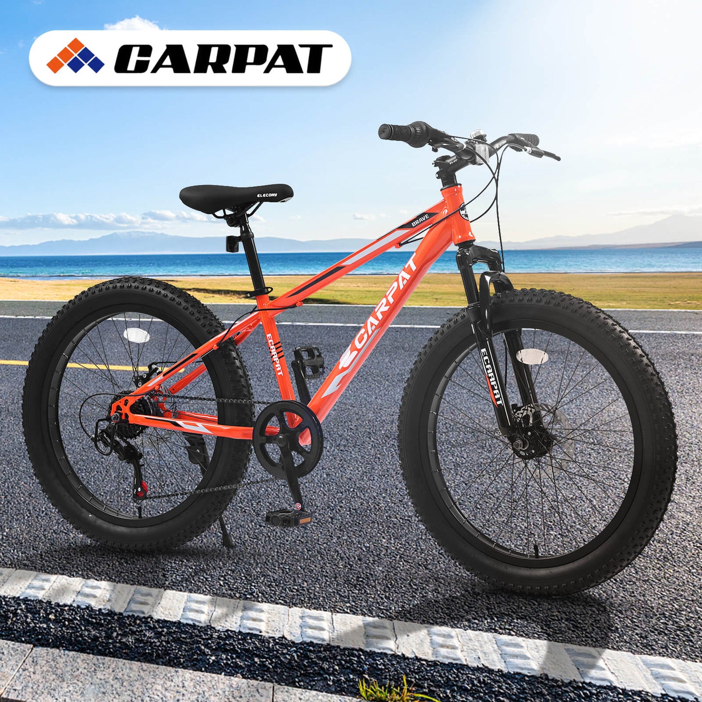Hycline Hercules 24-inch by 3-inch bicycle tire, durable rubber tread with sidewall details, mounted on a bicycle wheel.