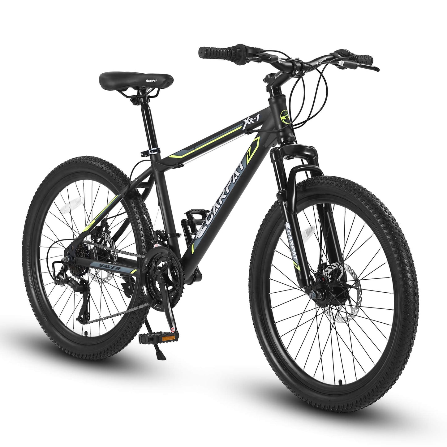 Hycline Ecarpat XR1 24-inch bicycle with black frame and silver accents, featuring a sturdy build and comfortable saddle.