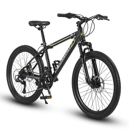 Hycline Ecarpat XR1 24-inch bicycle with black frame and silver accents, featuring a sturdy build and comfortable saddle.