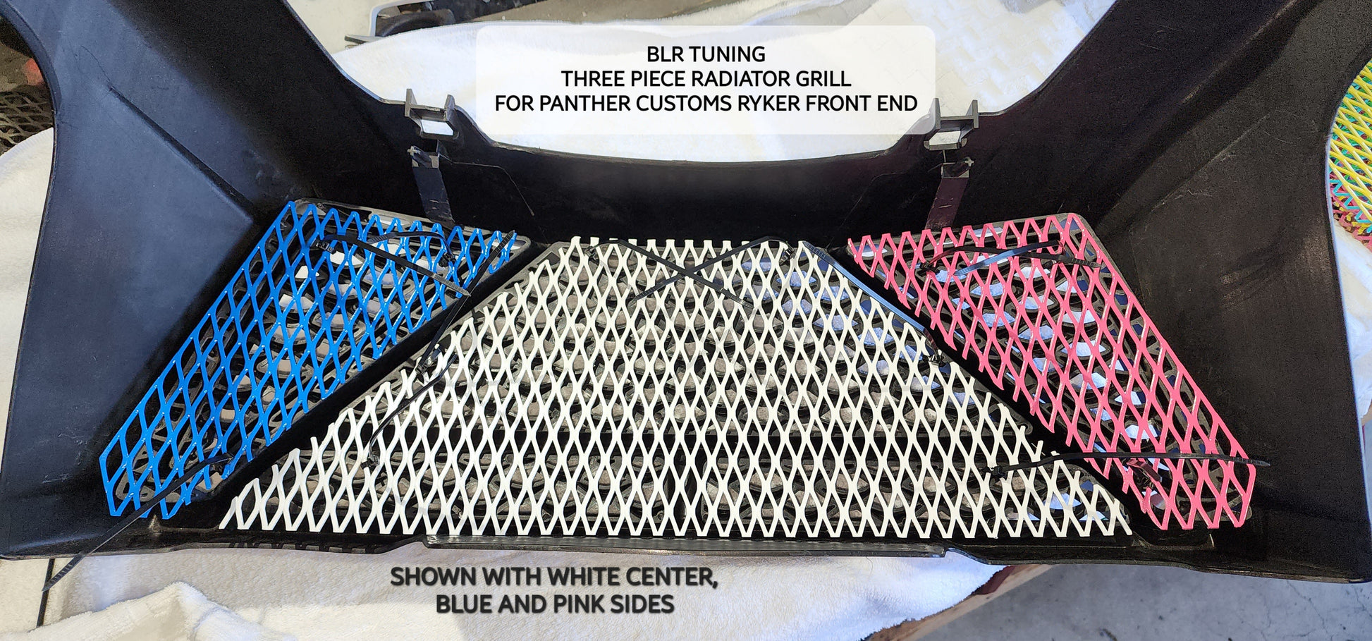 THREE PIECE RADIATOR PROTECTIVE GRILL FOR PANTHER CUSTOMS RYKER FRONT END - Howling Moto