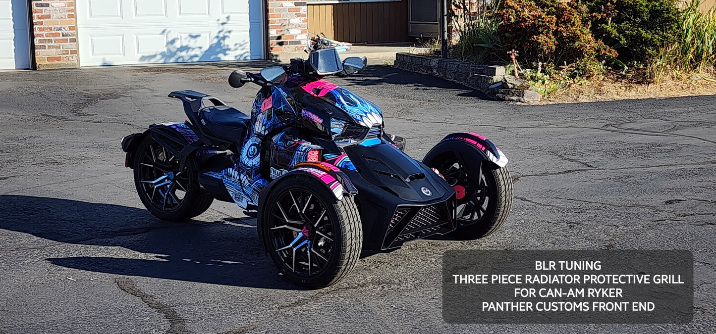 THREE PIECE RADIATOR PROTECTIVE GRILL FOR PANTHER CUSTOMS RYKER FRONT END - Howling Moto