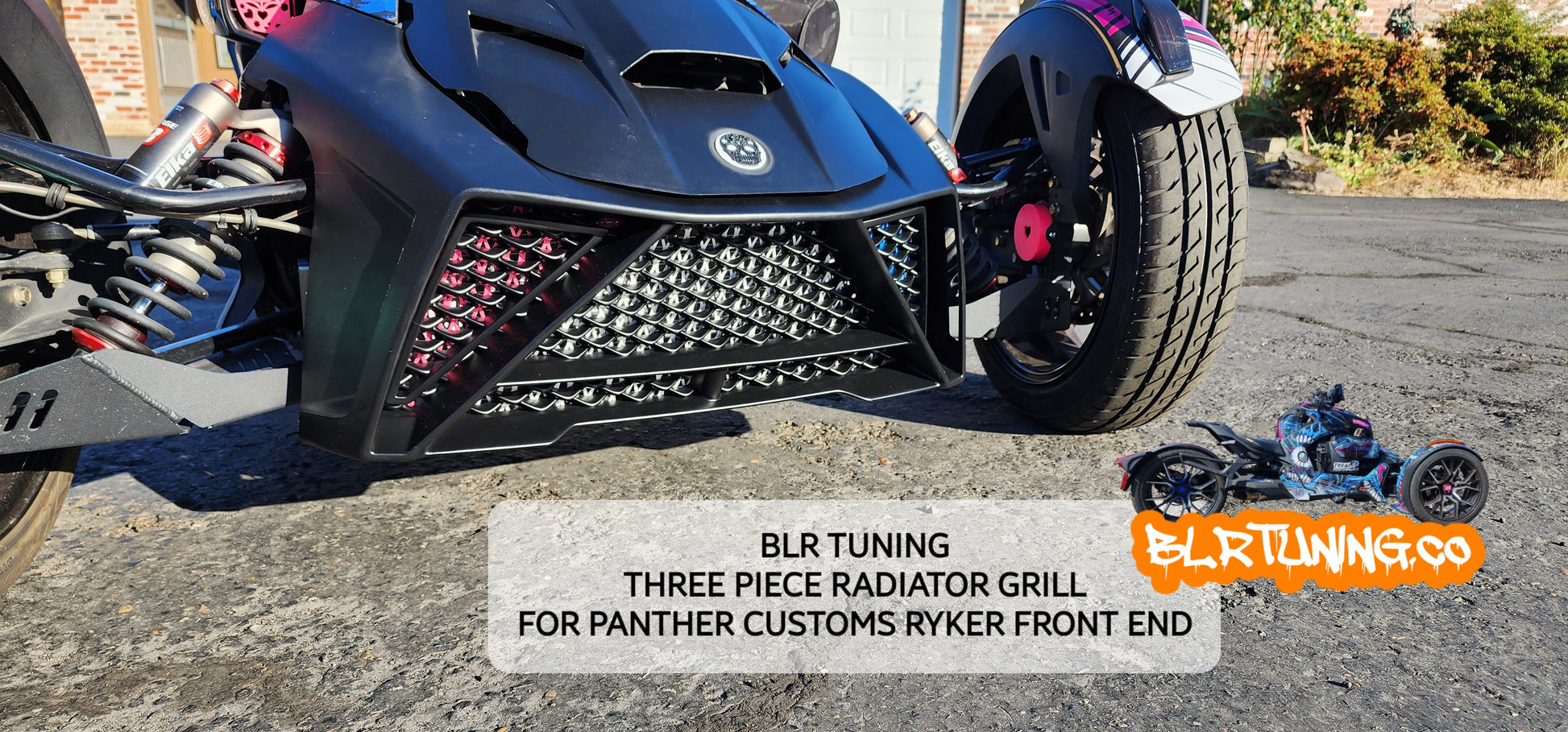 THREE PIECE RADIATOR PROTECTIVE GRILL FOR PANTHER CUSTOMS RYKER FRONT END - Howling Moto