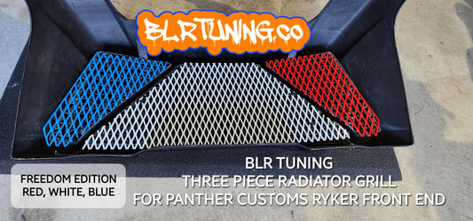 FREEDOM EDITION THREE PIECE RADIATOR PROTECTIVE GRILL FOR PANTHER CUSTOMS RYKER FRONT END - Howling Moto