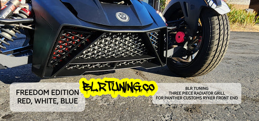 FREEDOM EDITION THREE PIECE RADIATOR PROTECTIVE GRILL FOR PANTHER CUSTOMS RYKER FRONT END - Howling Moto
