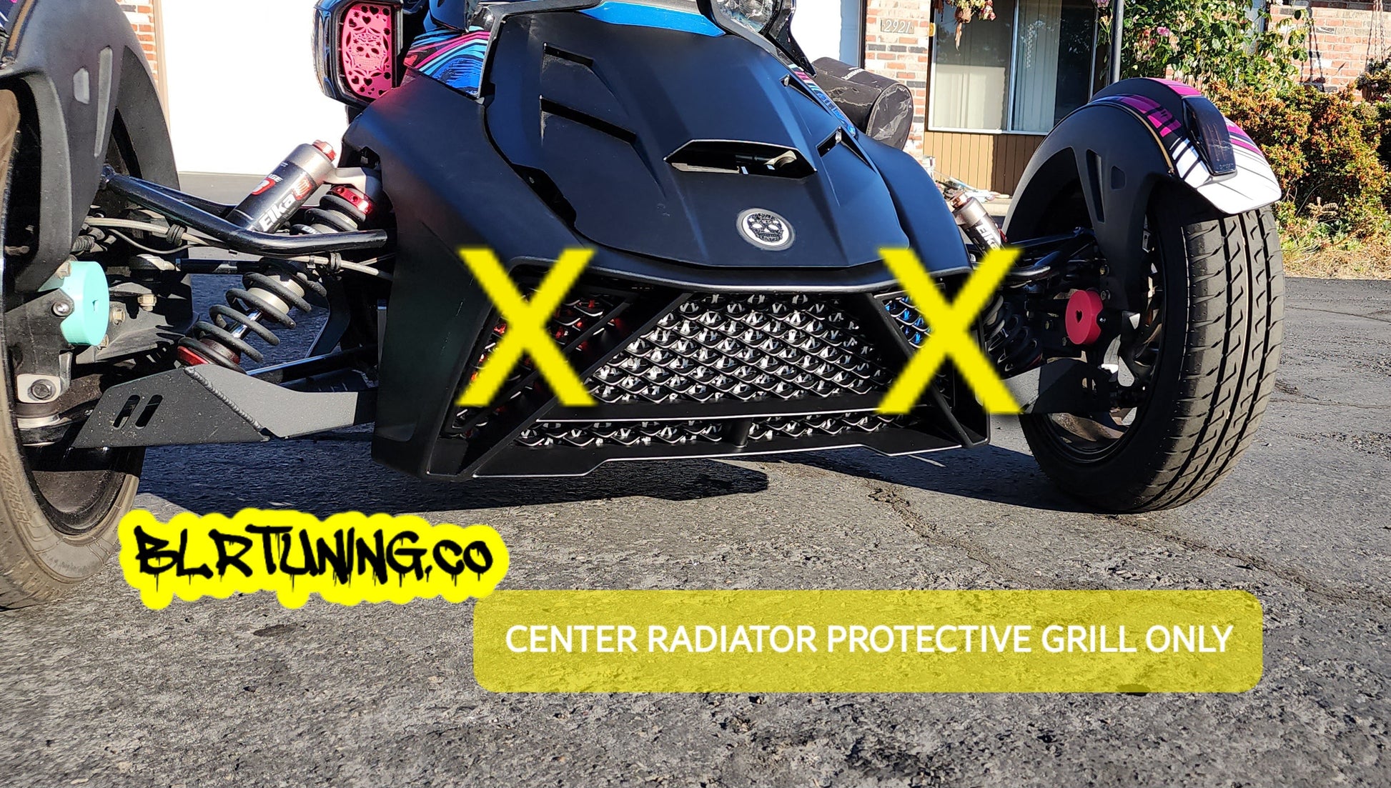 CENTER ONLY RADIATOR PROTECTIVE GRILL FOR PANTHER CUSTOMS RYKER FRONT END - Howling Moto