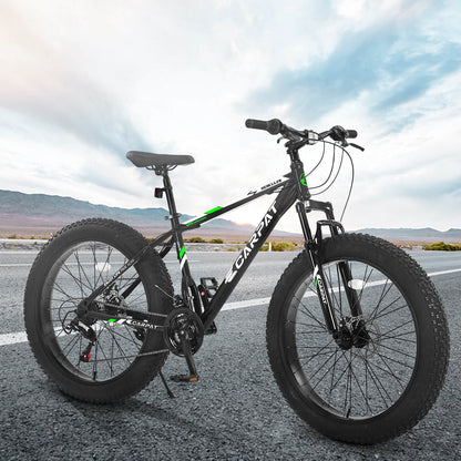 Hycline Hercules 26-inch by 4-inch bicycle tire with rugged tread for mountain biking or off-road cycling.