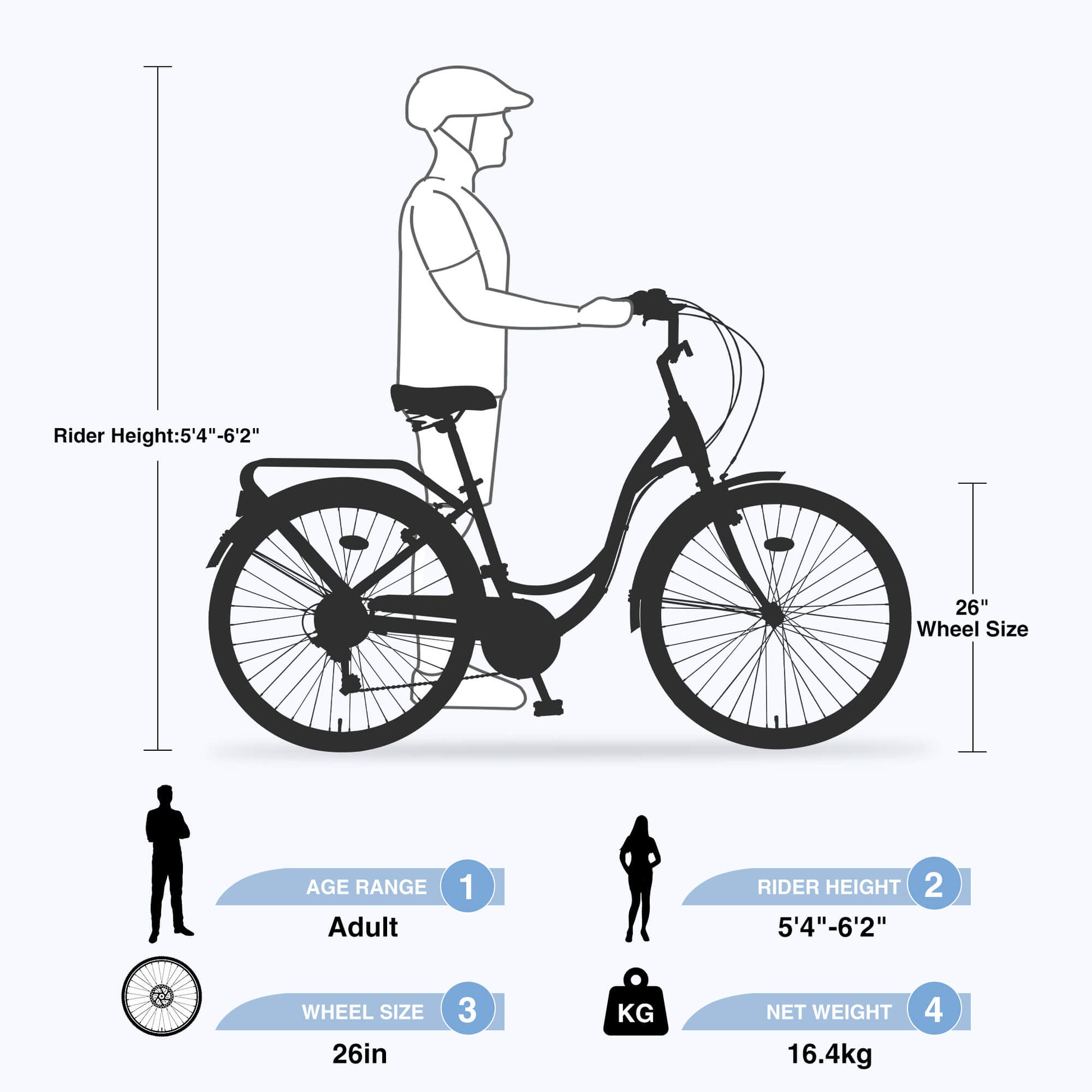Hycline Zukka Cuckoo 26-inch beach cruiser bicycle with a sturdy frame and comfortable seating, perfect for casual riding.
