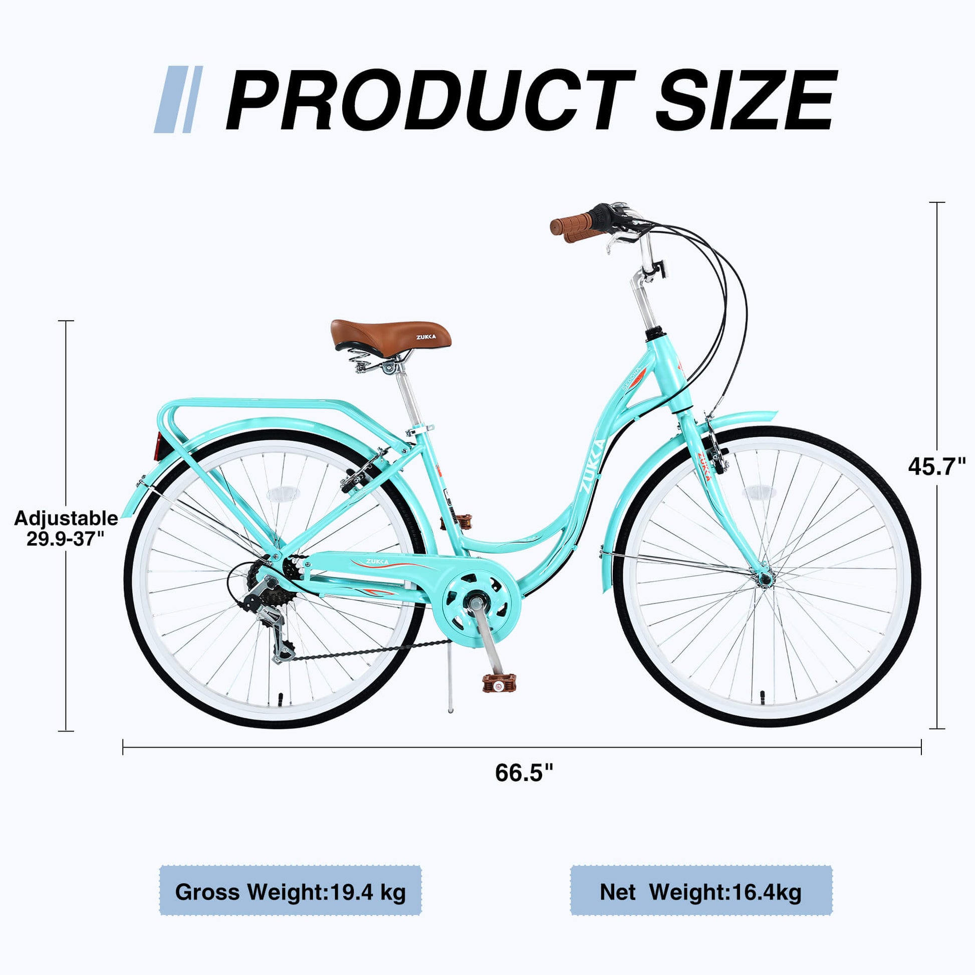 Hycline Zukka Cuckoo 26-inch beach cruiser bicycle with a comfortable saddle and wide tires, perfect for casual riding.