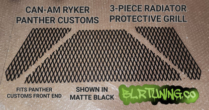 THREE PIECE RADIATOR PROTECTIVE GRILL FOR PANTHER CUSTOMS RYKER FRONT END - Howling Moto