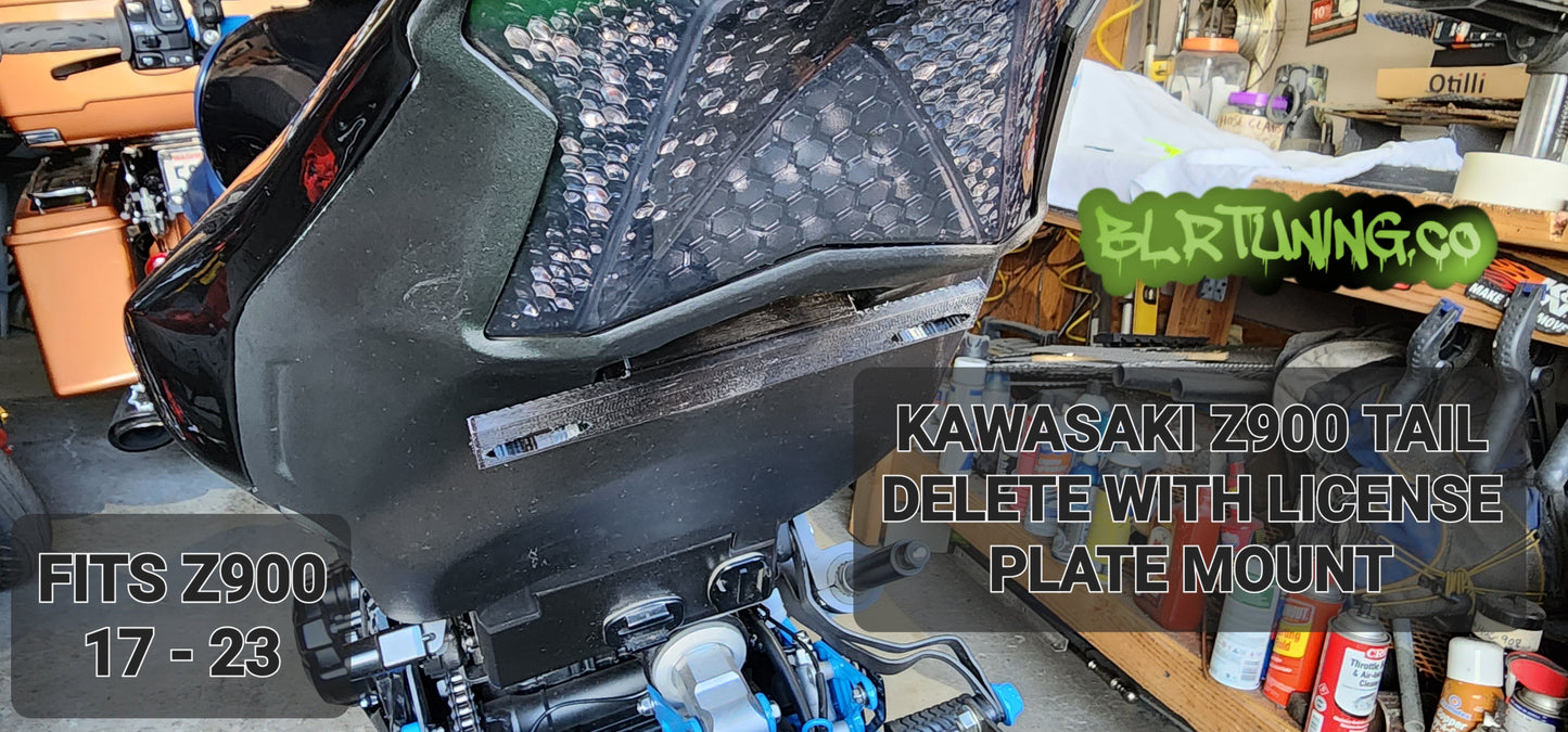 KAWASAKI Z900 TAIL Tidy LICENSE PLATE MOUNT OR PLATE DELETE FITS 17 - 24 Z900 - Howling Moto